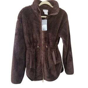 Softies Women's dream plush double zip jacket Deep Brown